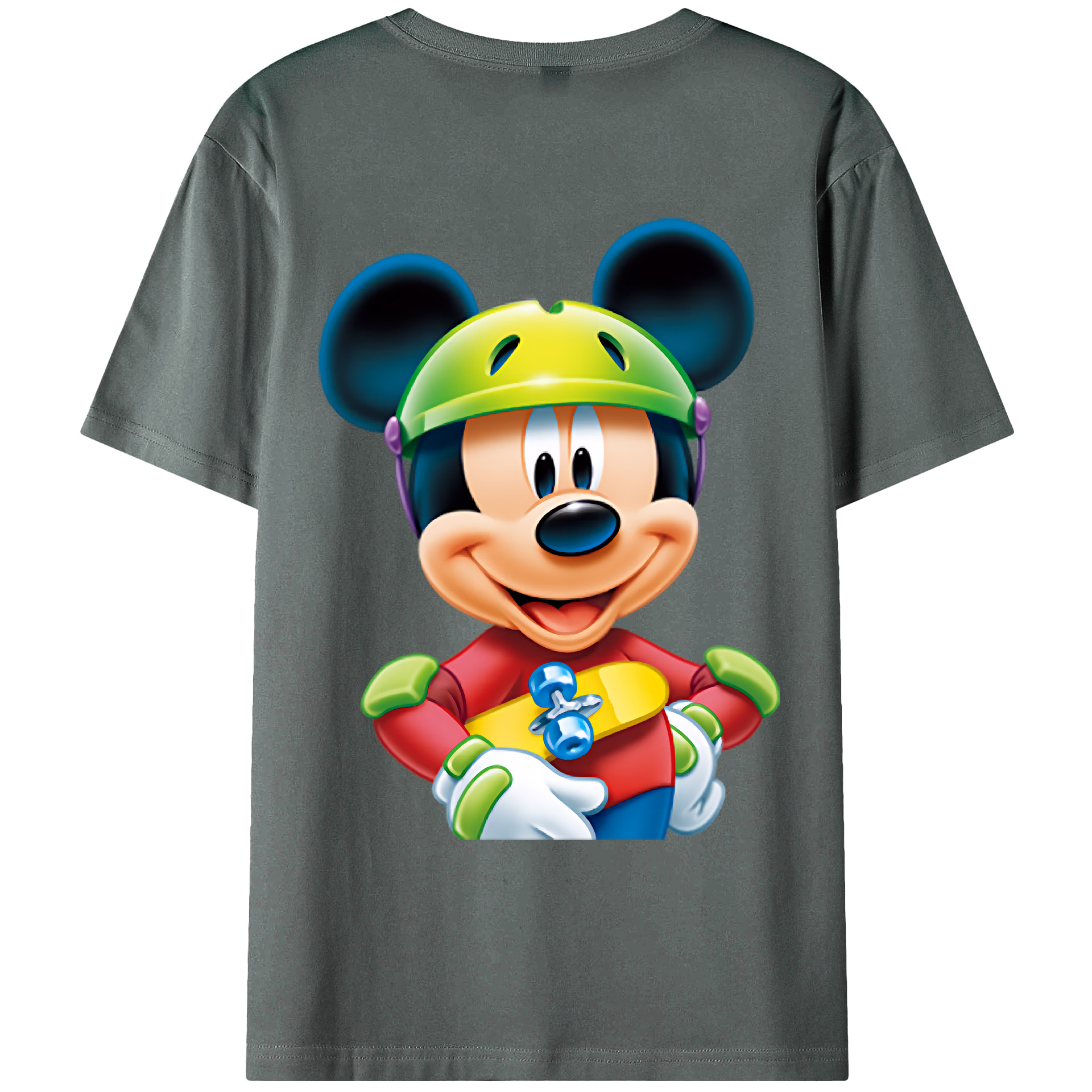 （画像用） ミッキーマウス Mickey Mouse 綿100％ メンズ半袖Tシャツ（バックプリント） 通気性